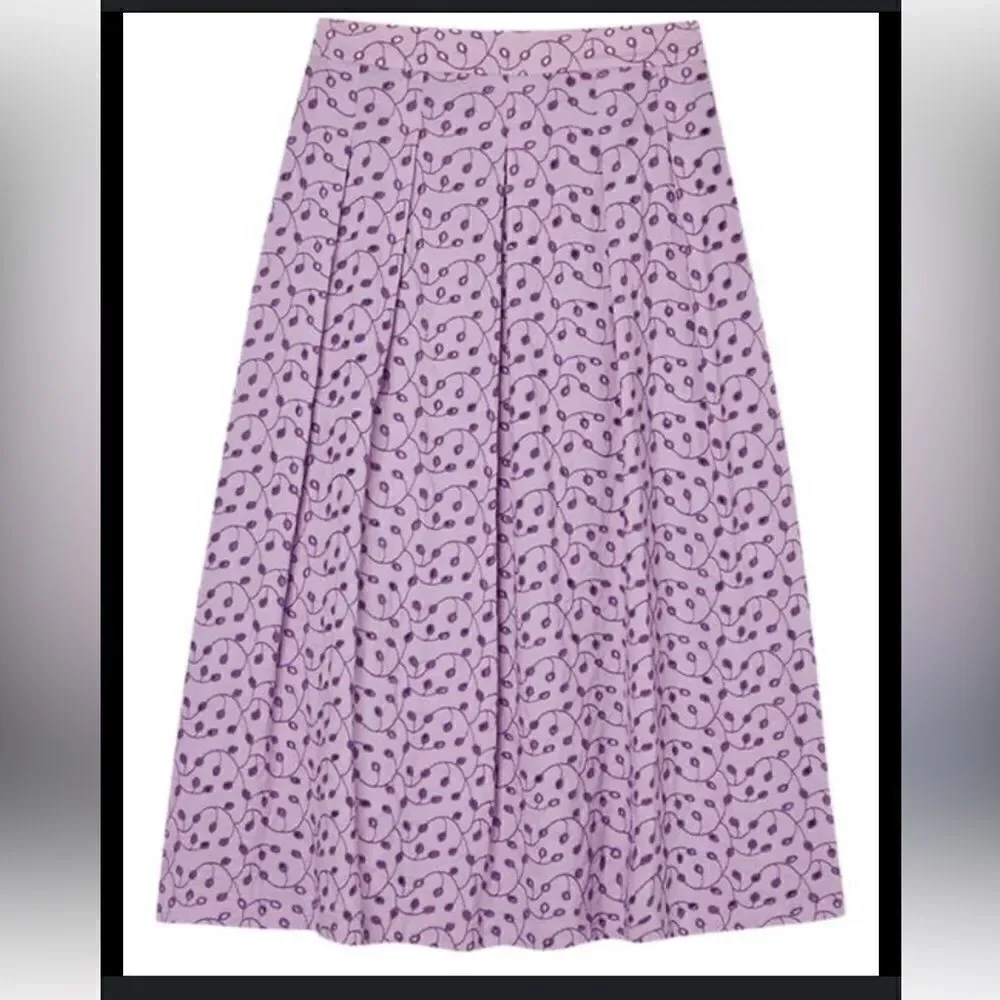 Momoni Zelda Maxi Skirt in Lilac Eyelet| Size 8 - Picture 3 of 10